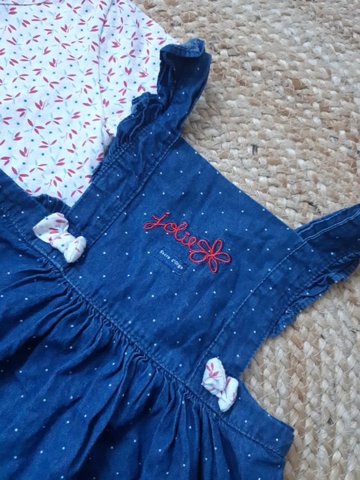 Ensemble tee shirt et robe en jean Sucre d'orge 24 mois - photo numéro 2