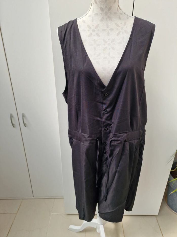 Combinaison Combi Short Noir Décolleté V Homme - photo numéro 8