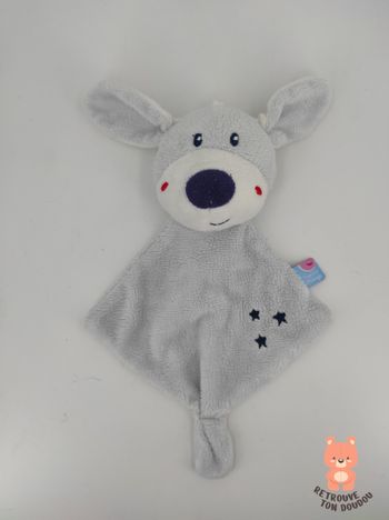 Doudou Plat Chien Bleu Sucre d'Orge