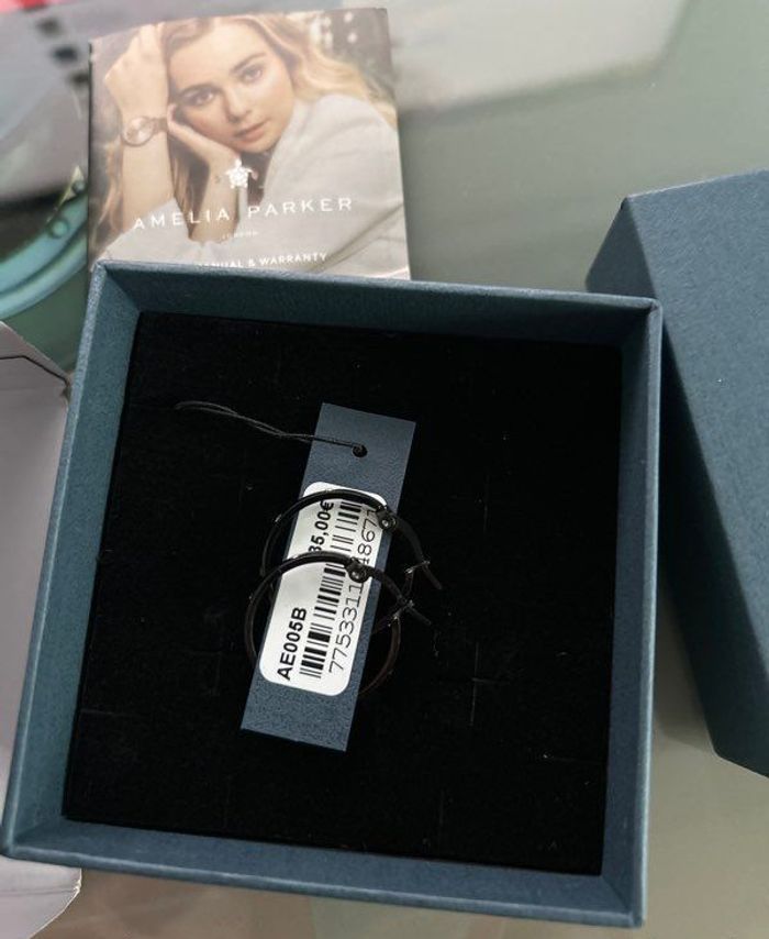 Créoles noires avec Strass - photo numéro 5