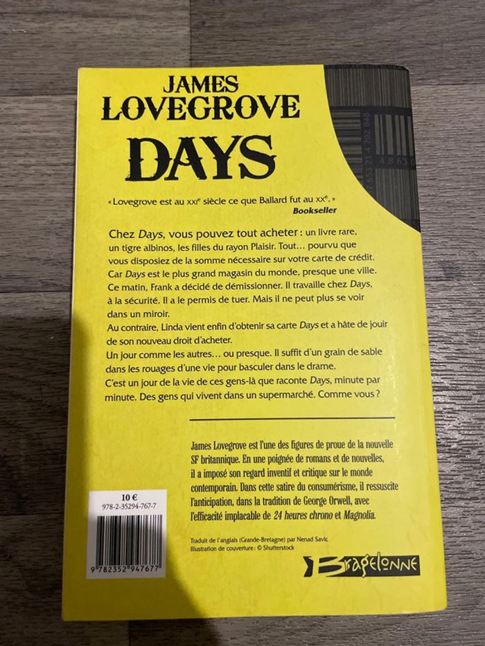Livre de science-fiction de James Lovegrove Days - photo numéro 2