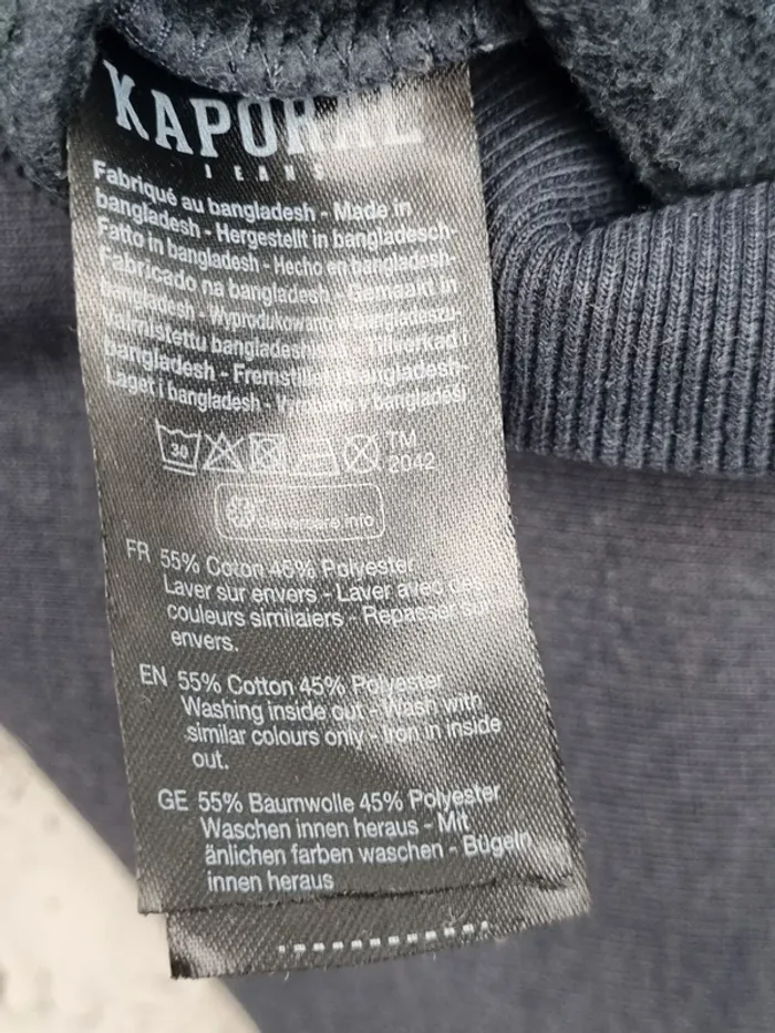 Sweat à capuche Kaporal gris – Taille 14 ans Garçon (mesures en photos) - photo numéro 7