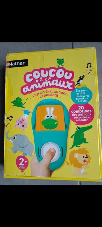 Coucou les animaux
- un jeu d'éveil sonore et musical Nathan