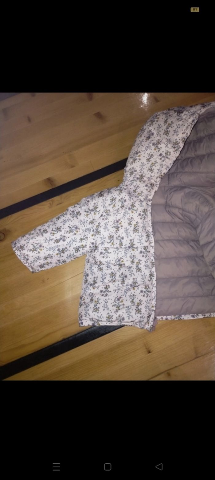 Doudoune réversible fille 12 mois - photo numéro 3