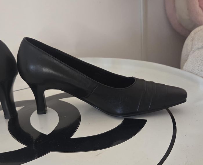 Escarpins DI FONTANA 36 Cuir Noir – Talon 6 cm – Comme Neufs – Élégants & Intemporels - photo numéro 7