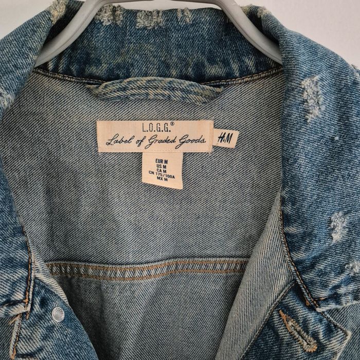 Veste en jean en excellent état bleu délavé - H&M Logg- Taille M : 38 - 40 - photo numéro 2