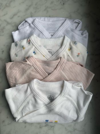 Lot de 4 bodies manches longues Petit Bateau