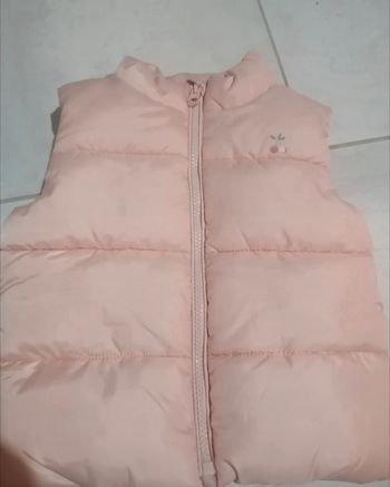 Doudoune sans manche rose