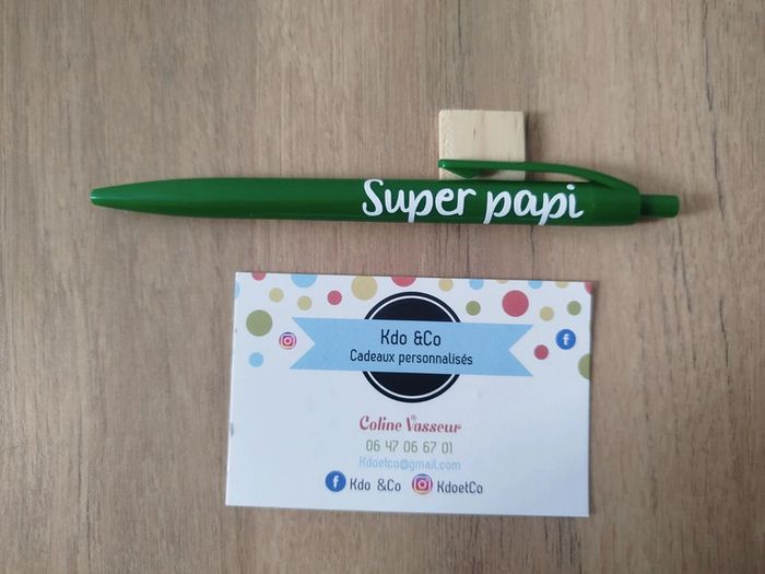 Stylo vert super papi encre noire