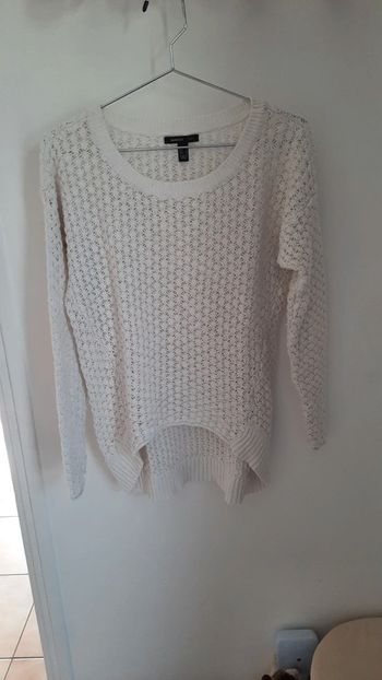 Pull-over ajouré blanc taille S