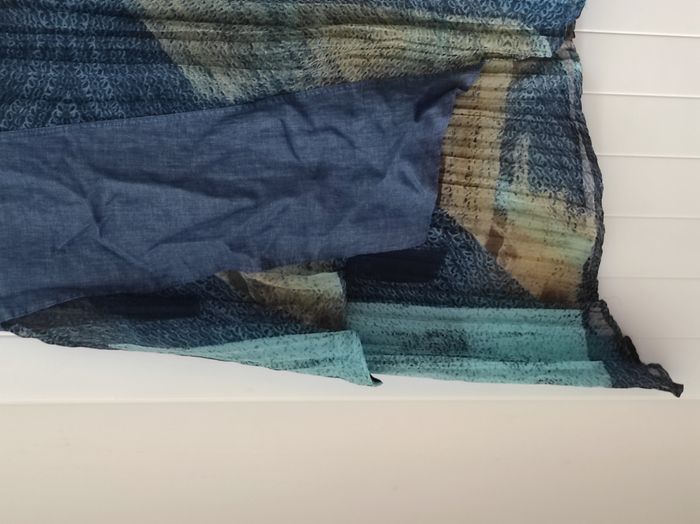 Jupe mi-longue femme T.3 – bleu/turquoise/marron, doublée - photo numéro 2