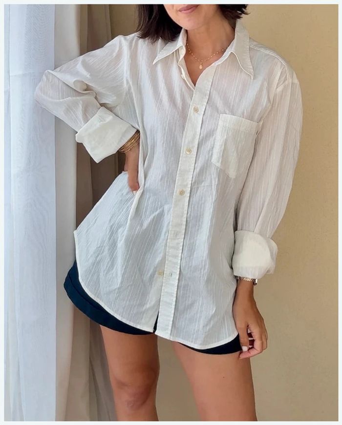 Chemise Dolce & Gabbana blanche à rayures L très bon état - photo numéro 2