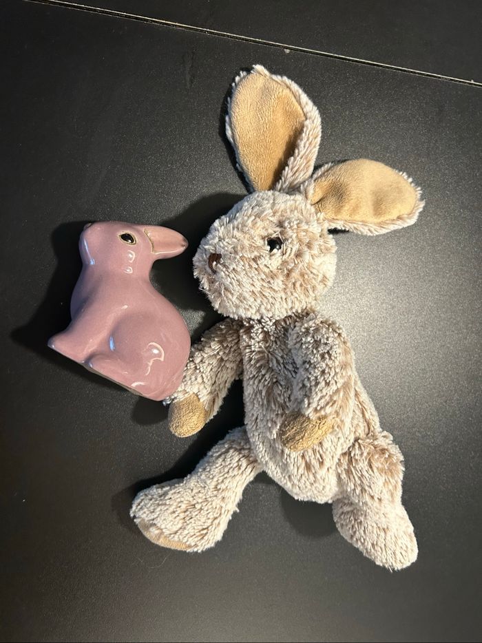 Lot 2 lapins doudou tout doux et décoratif