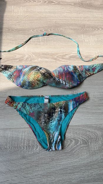 Maillo bain bandeau turquoise 38