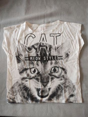 Tee shirt motif chat 4 ans