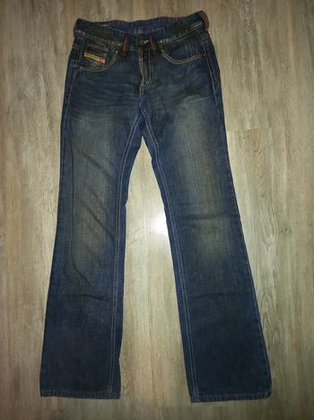 jeans évasé bleu délavé marron diesel taille 36