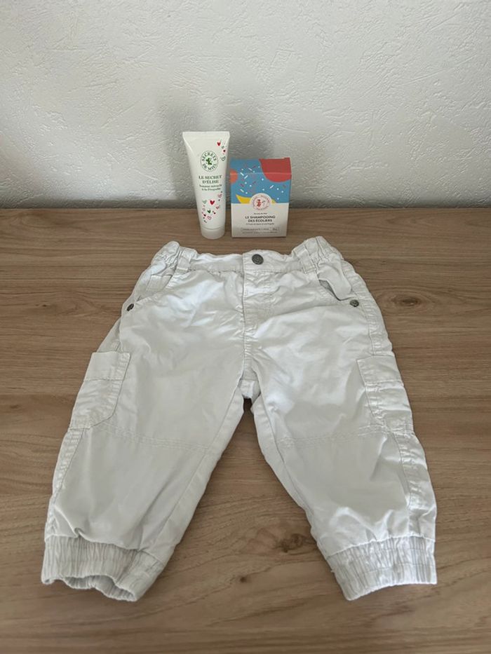 🌟 Pantalon cargo blanc Brioche 6 mois 🌟