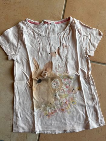 T-shirt manches courtes, lapin, papillon nœud sequin, H&M fille, quatre ans, cinq ans, six ans