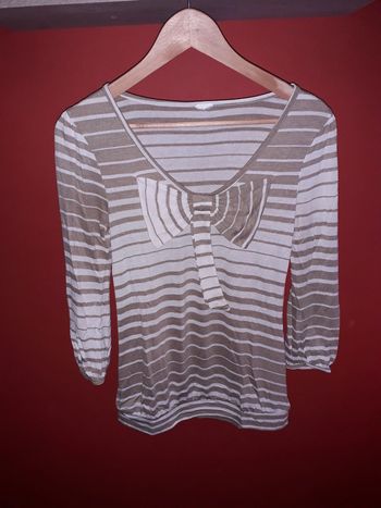 T'shirt crème et marron