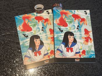 Lot de 2 cahiers BIC + 2 masking Tape poissons