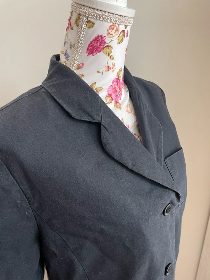 Veste à manche courte noir  lin - photo numéro 2