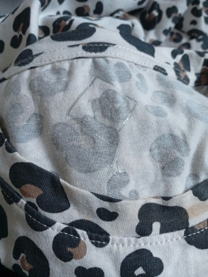 T-shirt motifs blanc, noir et marron – Taille XL – Marque Tex - photo numéro 3