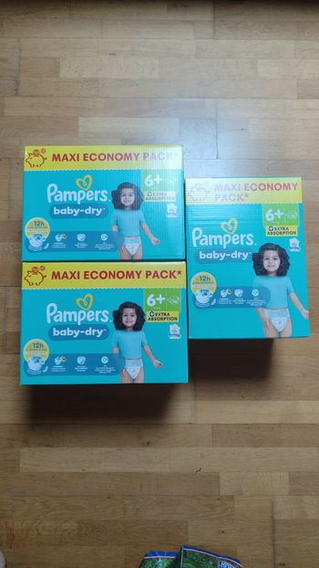 3 maxis economy packs Pampers baby dry taille 6+