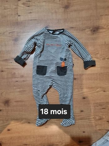 Pyjama velours 1 pièce