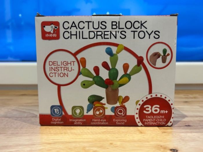 Jeu d’équilibre en bois Cactus block Montessori