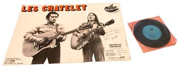 (avec dédicace) Vinyle 33 tours Les Chatelet Chants au couarail Folklore Lorrain