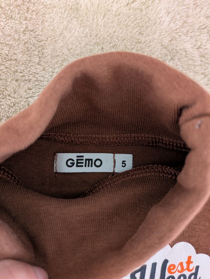 Col Roulé Marron Enfant avec Motif Ours - photo numéro 3