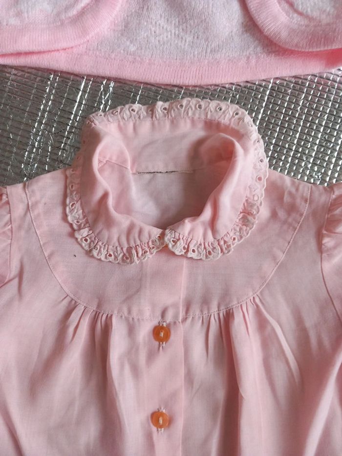 Chemise + gilet 6mois rose - photo numéro 3