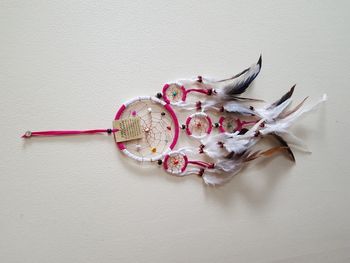 Attrape rêves rose et blanc petit Diamètre 12 cm Neuf sous blister