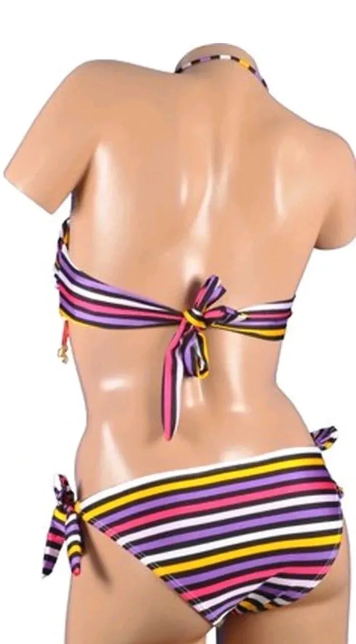 Maillot de bain femme bandeau multi color bretelles détachables taille L Neuf - photo numéro 2