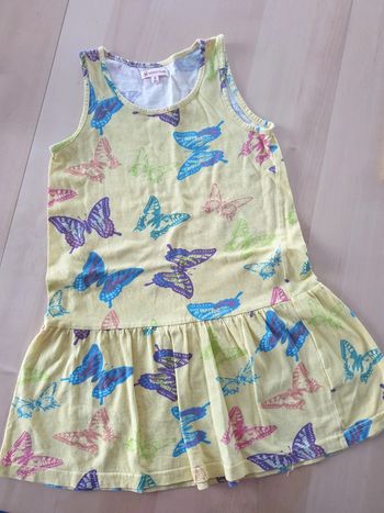 Robe fluide sans manches 8 ans jaune papillons