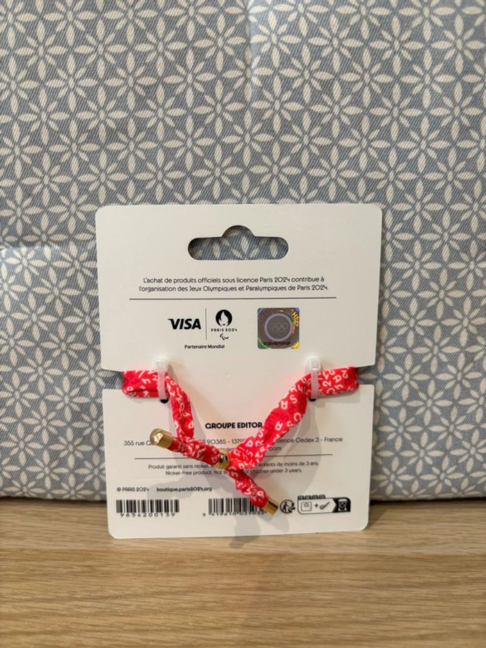 Bracelet Tissu Rouge "Paris 2024" JO Paris 2024 - photo numéro 2