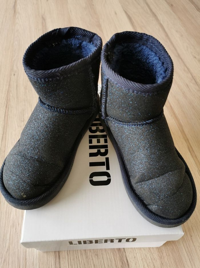 Bottines bleu pailletée fourrés