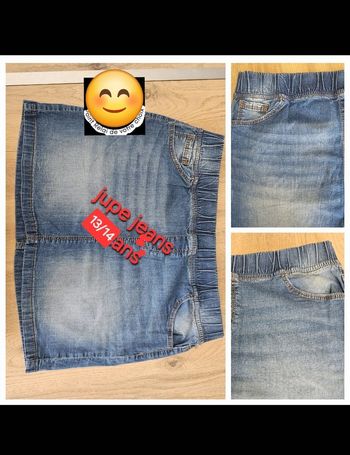 Jupe en jean délavé bleu fille 13 / 14 ans