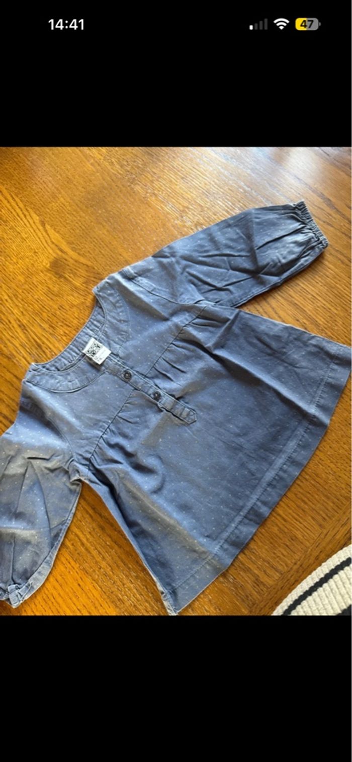 Lot 2 teeshirt une blouse un legging effet jeans - photo numéro 4