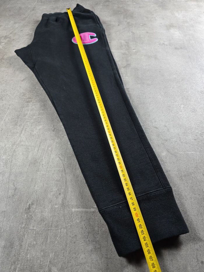Pantalon jogging Champion vintage noir logo brodé rose taille Xl - photo numéro 11