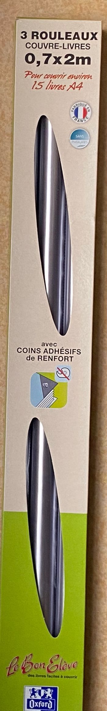 Lot de 3 rouleaux couvre livre Oxford