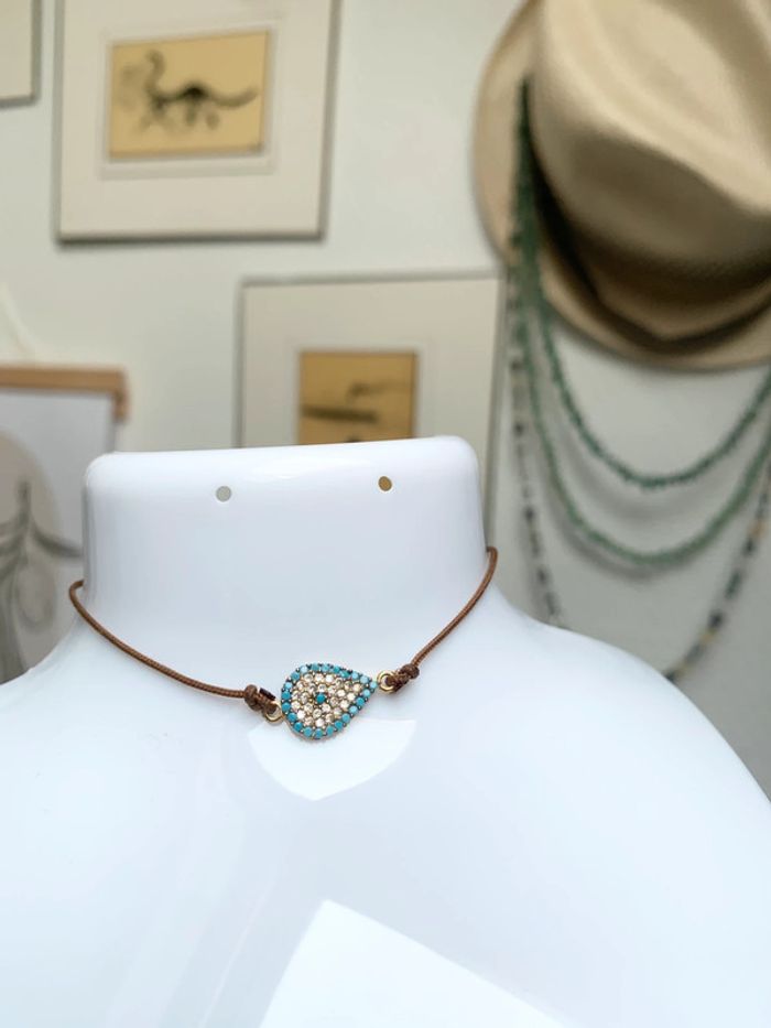 Bracelet goutte avec pierres | taille réglable - photo numéro 2