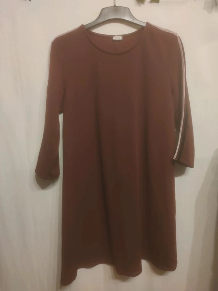 Robe bordeau à manches trois quarts T. L _ Pimkie