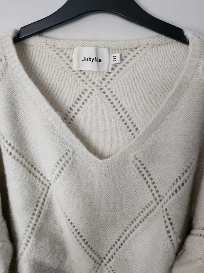 Pull chaud en laine blanc taille 38 40 Jubylee excellent état - photo numéro 2