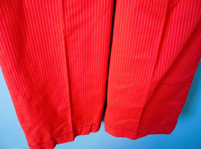 Pantalon Femme MEXX 36 S TBE Rouge rayures blanc revers - photo numéro 4