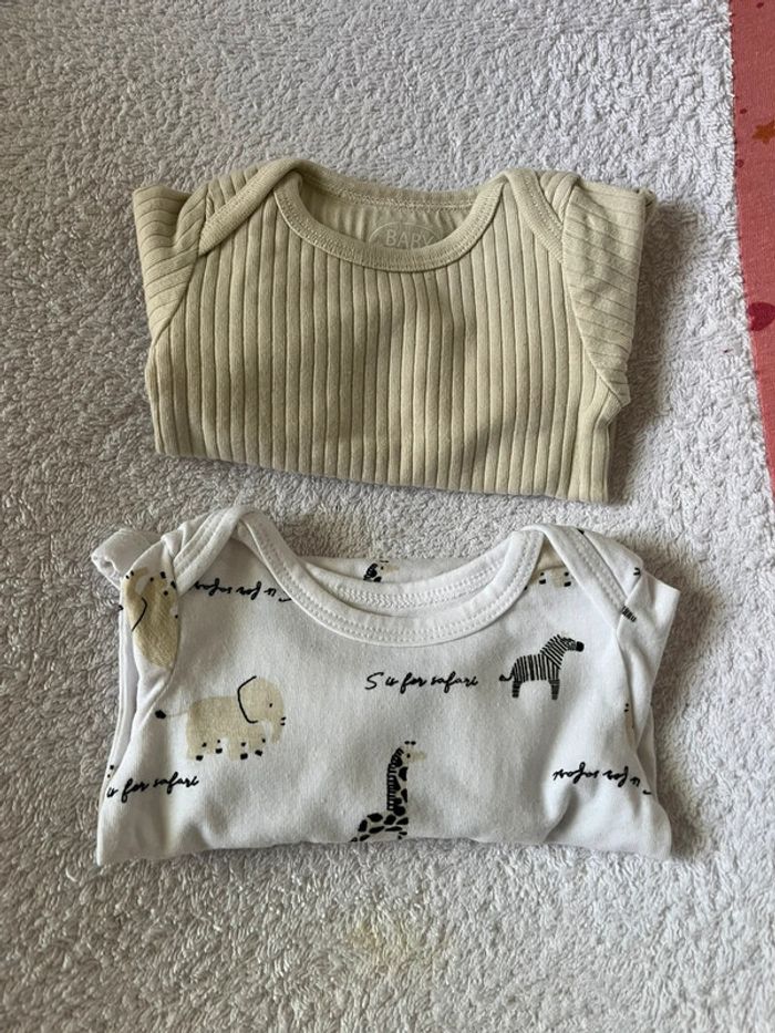 2 body manches longues à motifs bébé