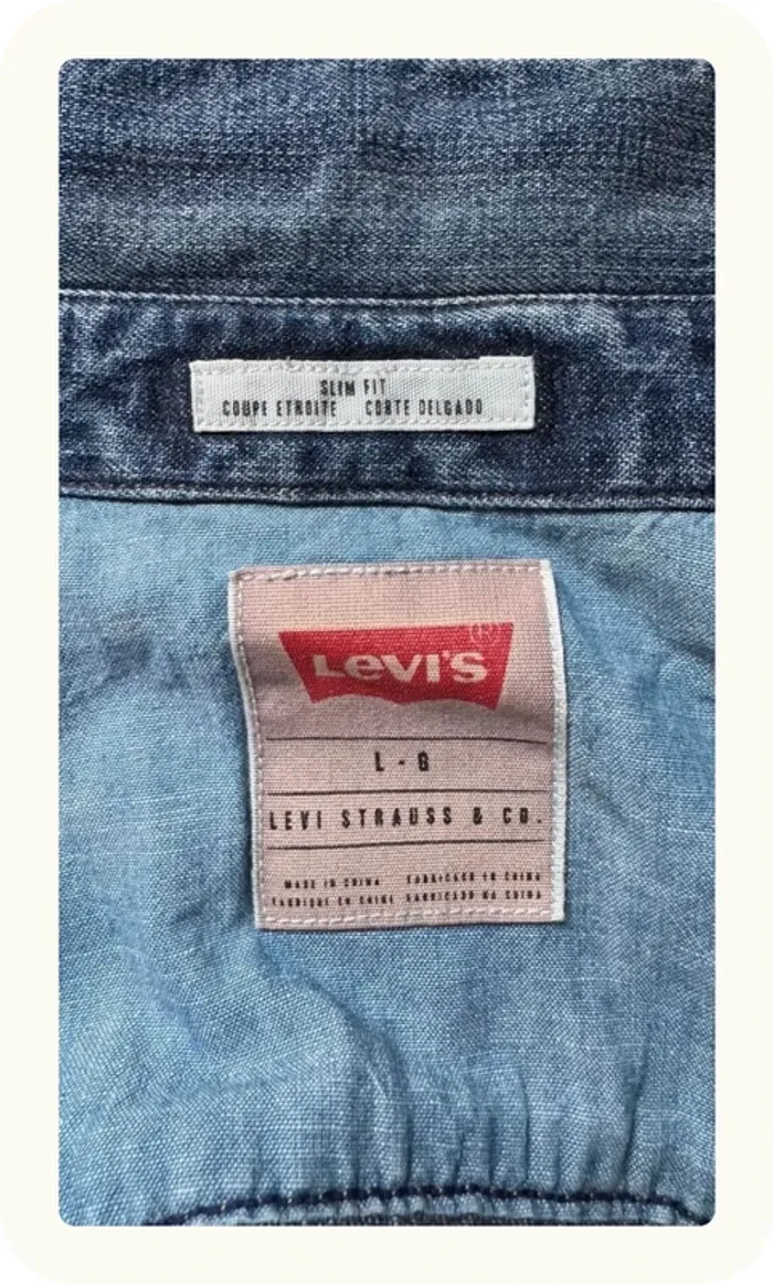 Chemise en jean manches longues homme Levi's Taille L - photo numéro 5