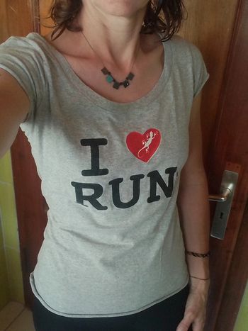 T-shirt gris I Love Run L'effet Péi