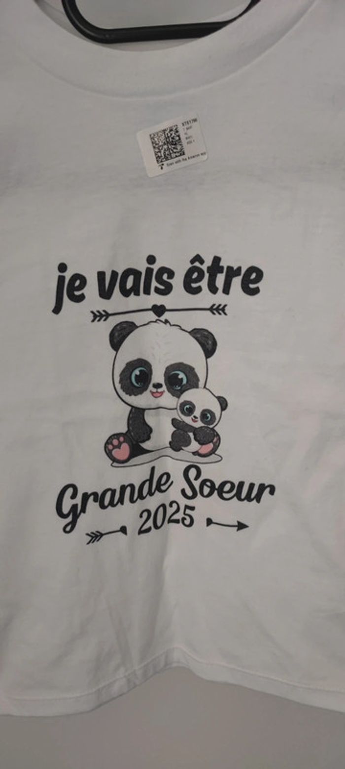 T-shirt annonce grossesse je vais être grande soeur 2025 - photo numéro 2