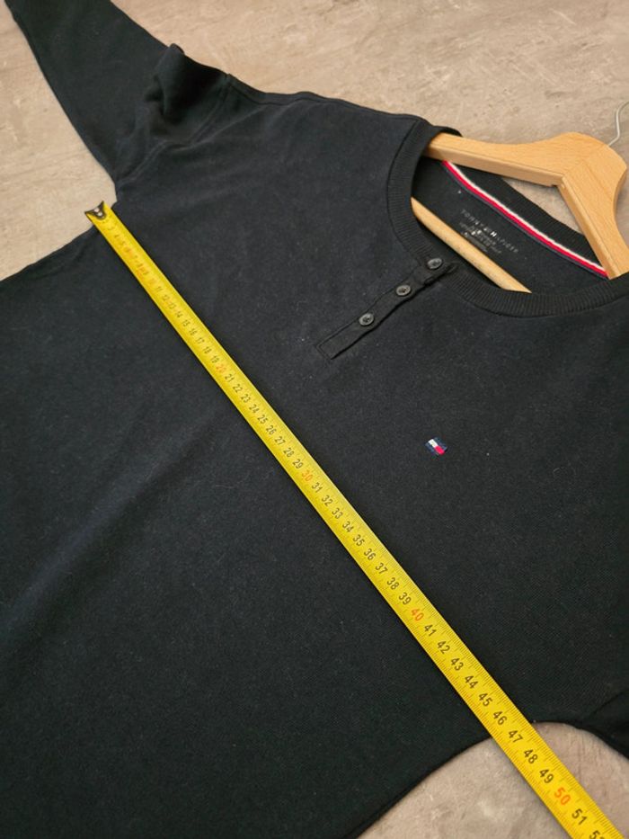 Sweat Tommy Hilfiger noir boutonné col rond XS / casual confortable - photo numéro 8